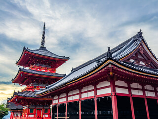 Obraz premium Views of Kiyomizu-dera temple in Kyoto, Japan
