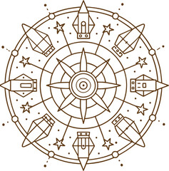 Creative luxury ornamental mandala design background in gold color. Decorative greeting card. Design for invitation, wedding card, Diwali, decoration