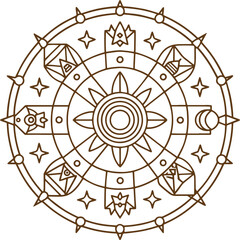 Creative luxury ornamental mandala design background in gold color. Decorative greeting card. Design for invitation, wedding card, Diwali, decoration