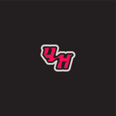 YH letter cool esport concept bold sporty gaming style dynamic line monogram logo