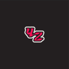 YZ letter cool esport concept bold sporty gaming style dynamic line monogram logo