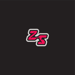 ZS letter cool esport concept bold sporty gaming style dynamic line monogram logo
