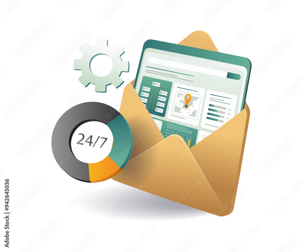 Poster email marketing analytics dashboard and customer service interface
