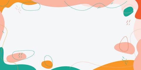 Hand drawn flat design abstract wave doodle background with colorful