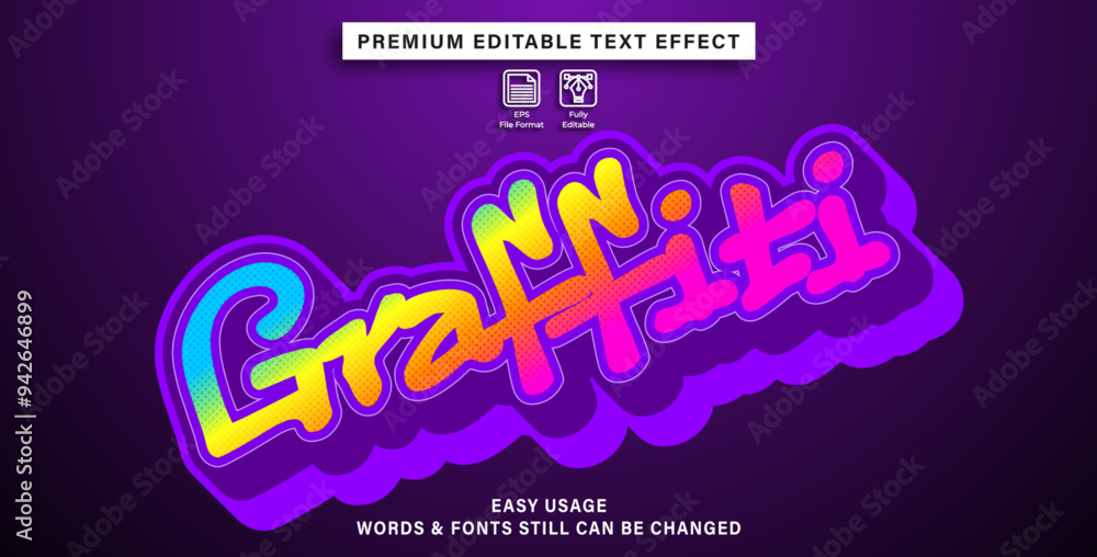 Poster graffiti editable text effect style