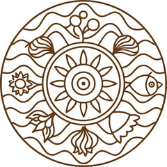 Creative luxury ornamental mandala design background in gold color. Decorative greeting card. Design for invitation, wedding card, Diwali, decoration