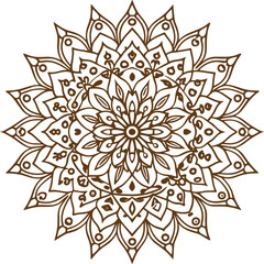 Creative luxury ornamental mandala design background in gold color. Decorative greeting card. Design for invitation, wedding card, Diwali, decoration