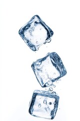 Obraz premium Ice cubes on white surface