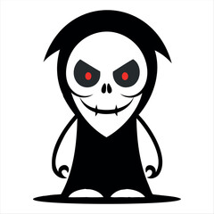 Halloween scary Grim reaper isolated on a white background, Halloween character vector set.