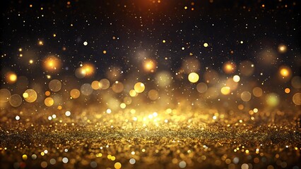 Naklejka premium Golden Glitter Background with Bokeh Lights.