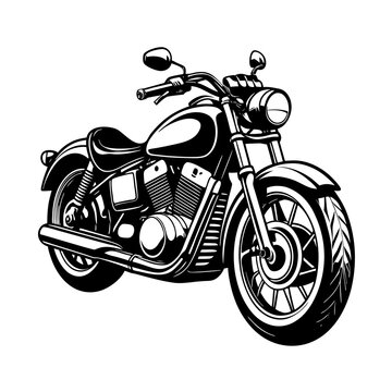 recommend clip art: Detailed classic motorcycle silhouette vector art