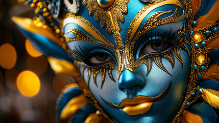 Fototapeta premium Close-up of colorful carnival mask details
