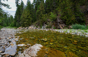 Mountain streams and waterfalls