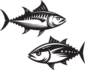 Tuna fish silhouette vector illustration