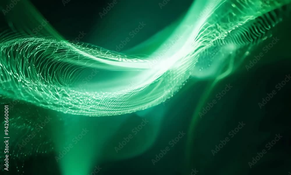 Poster discover mesmerizing green waves in a dynamic interplay of light and texture, showcasing the beauty 