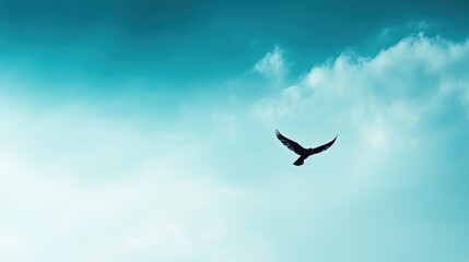 Fototapeta premium Bird sky blue. Generative AI