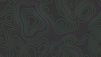 Modern geometric shape paper cut background. White line on gray background. Topographic contour map. 