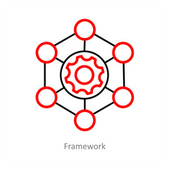 Framework and connection icon concept