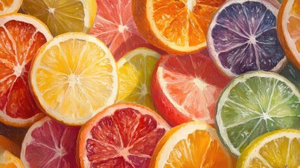 Fototapeta premium Citrus fruits close up. Generative AI