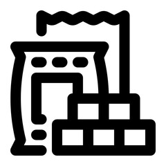 building materials, materials, construction, brick, cement, asbestos outline icon