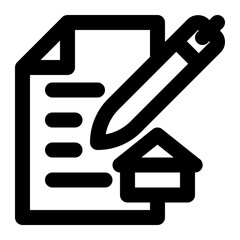 contract, project, document, agreement, contractor, construction outline icon