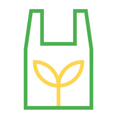 Green Plastic Bag Plant Leaf Eco Ecology Single Icon Dual Tone Color Style