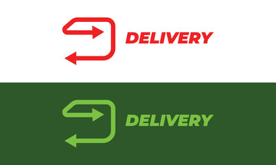 Delivery logo modern design minimalis. Letter D with arrow