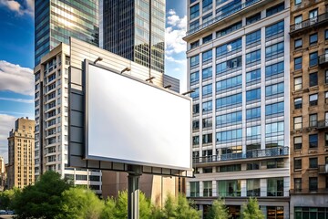 Blank Billboard in City Setting.