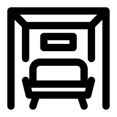 sitting room, parlor, room, sofa, living room, interior outline icon