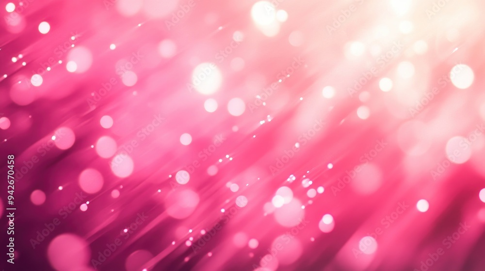 Poster abstract pink background with blurred effect and defocused bokeh lights