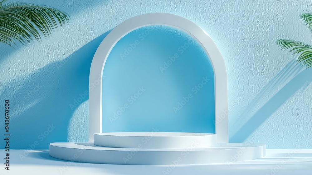 Aufkleber 3d product display backdrop featuring a showcase podium