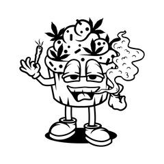 Cupcake Weed | Smoking Weed | Kush Life | 420 Cupcake | Smoking Joint | Weed Life | Marijuana Addiction | Cupcake | Original Illustration | Vector and Clipart | Cutfile and Stencil