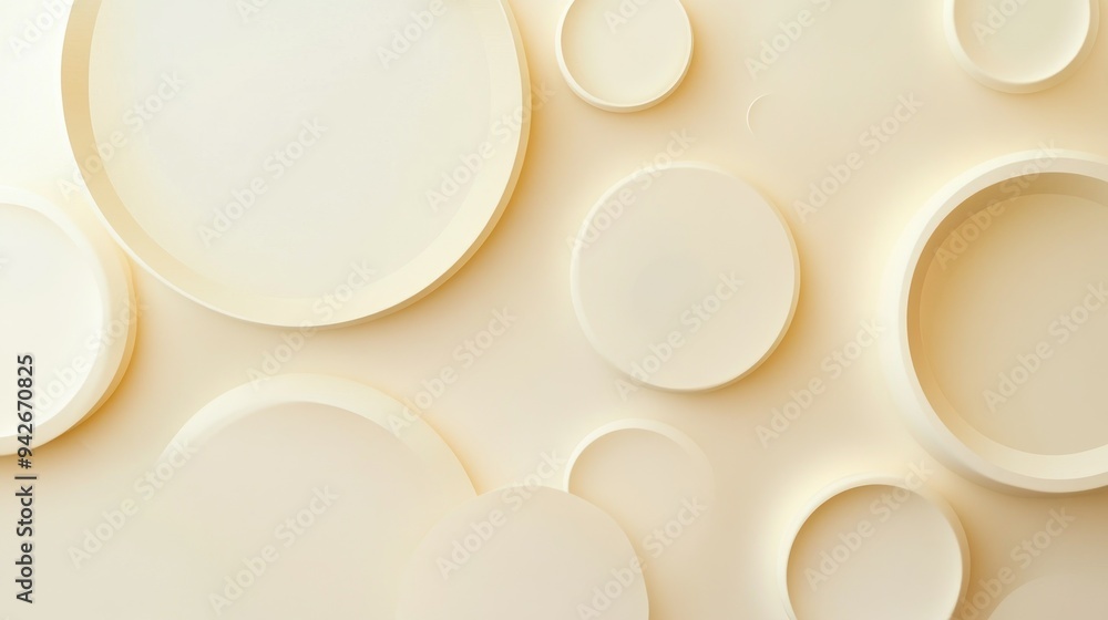 Aufkleber brilliant cream circles creating an abstract background design