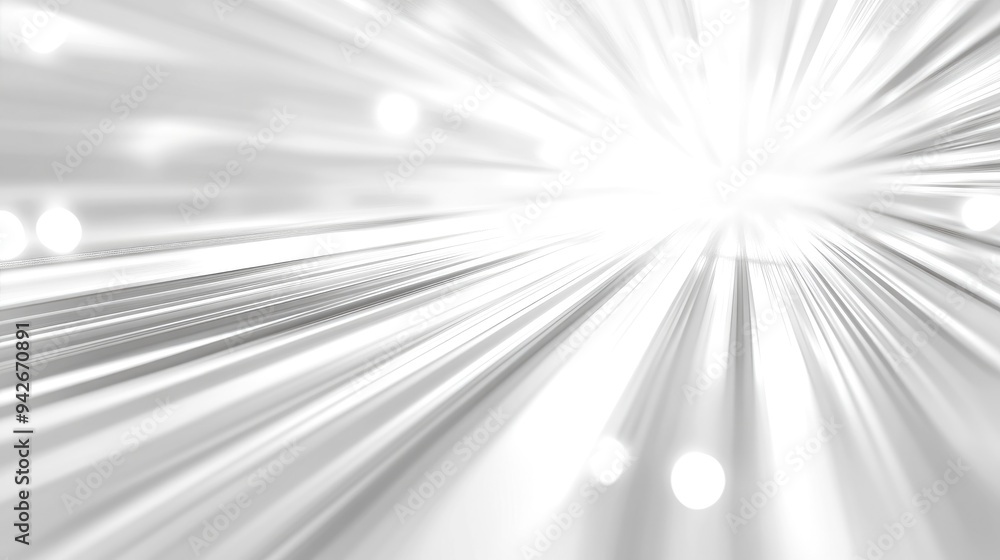 Poster abstract white light lines background with a bright zoomed design pattern featuring a contemporary b