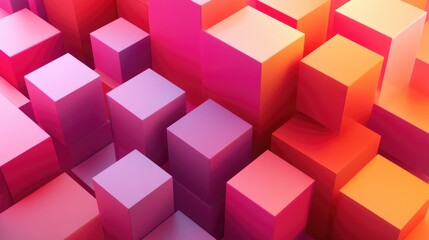 Abstract geometric block structure shapes composition illustrations for graphic design wallpapers and booklets Vibrant 3D rendering