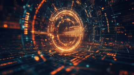 Obraz premium Data clock business digital. Generative AI