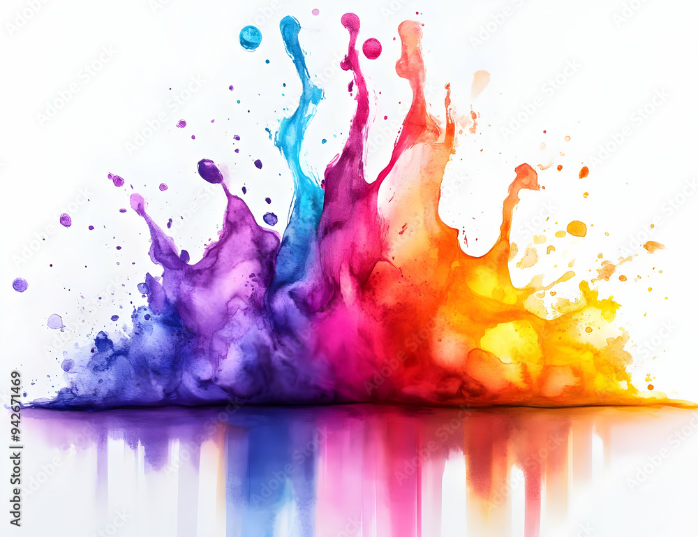 Poster vibrant splash of colorful paint creates an artistic and dynamic abstract image, perfect for creativ
