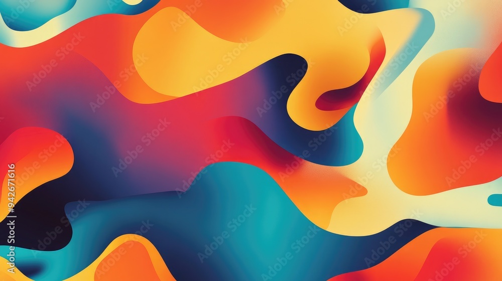 Poster abstract wallpaper design featuring vibrant colors and dynamic shapes creating an energetic and mode