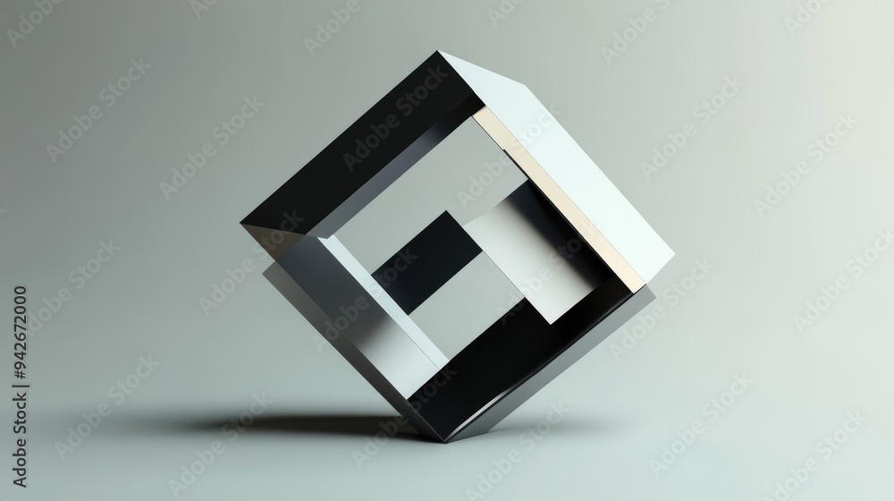 Poster abstract three dimensional cube shape design element