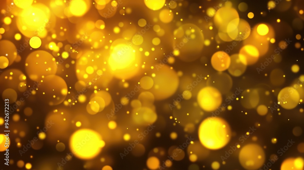 Poster abstract yellow bokeh lights with a festive feel featuring a unique and defocused design