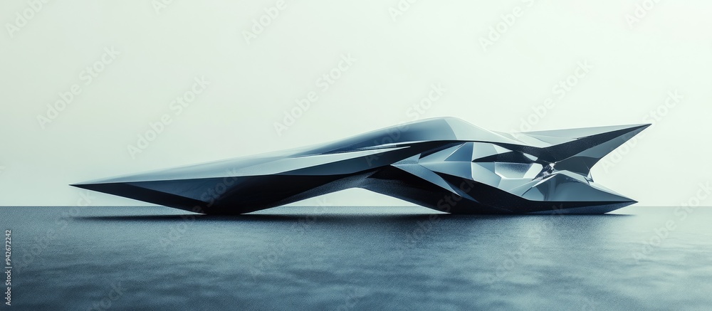Poster 3d rendering of a geometric plane design