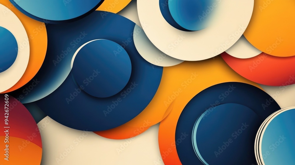 Poster Circular background with geometric abstraction elements