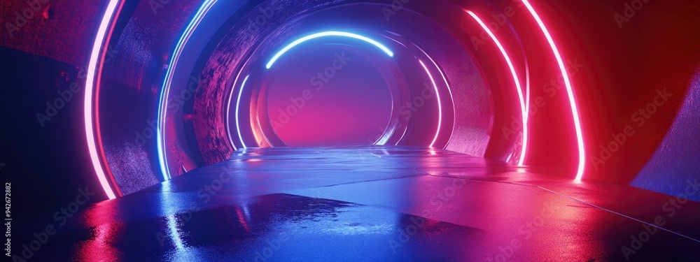 Poster 3D rendering of a space environment prepared for character composition