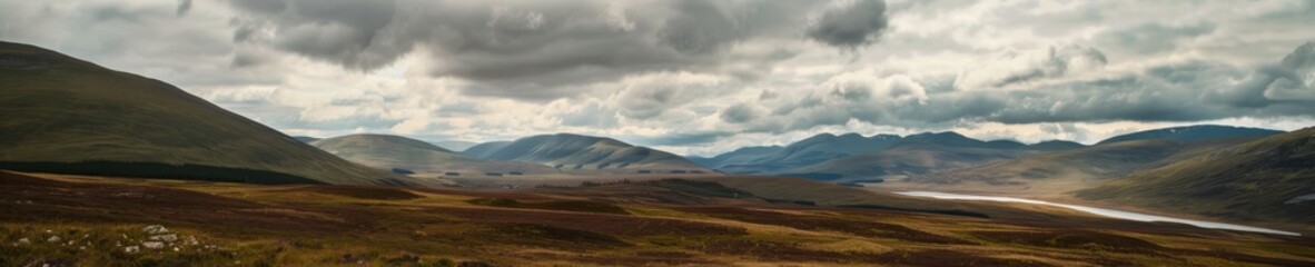 Panoramic view of elevated highland terrain beauty.