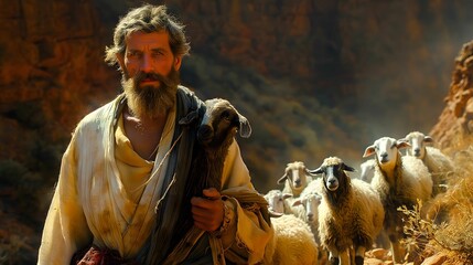 Bible story, Jacob tended his uncle Laban's sheep and goats