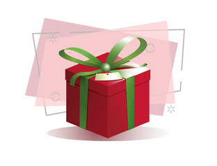 Realistic vector illustration of gift box. Christmas present, surprise, birthday. Holiday concept. Vector illustration can be used for topics like shopping, celebration, sale