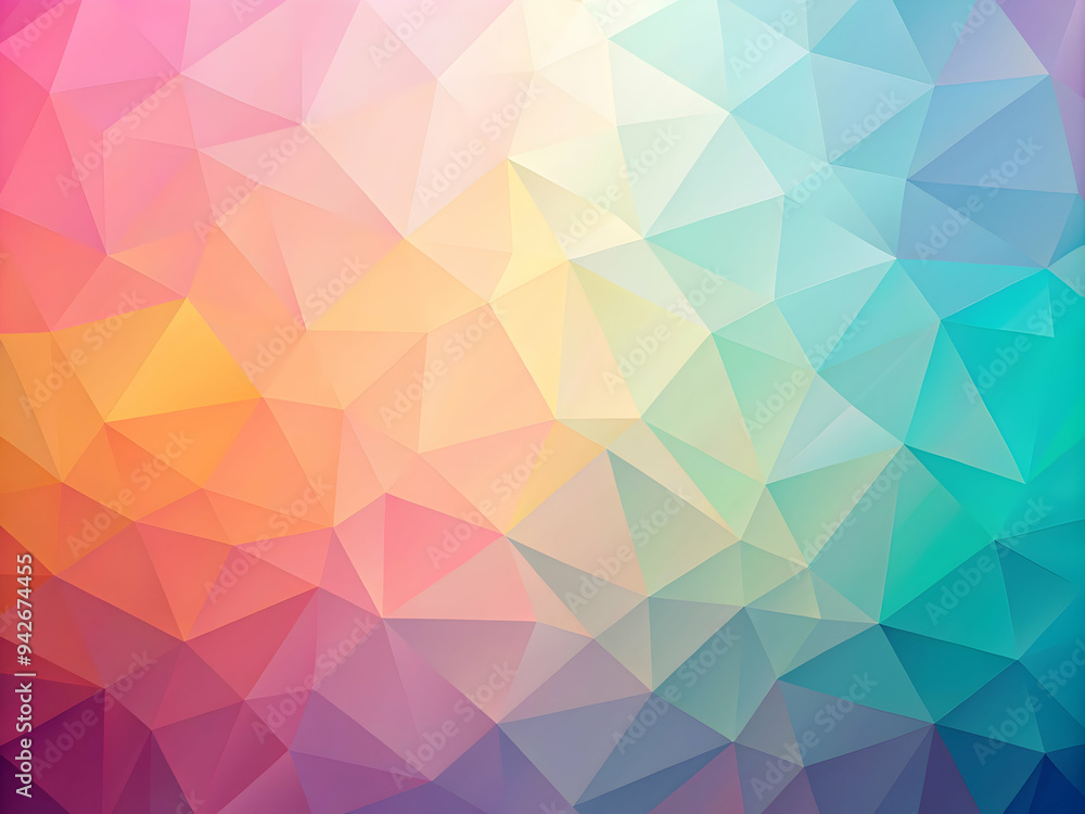 Poster prismatic geometry: a vibrant spectrum of triangles forms a mesmerizing abstract background, ideal f