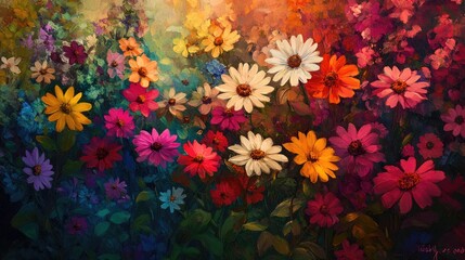 Obraz premium Flowers Garden Color. Generative AI