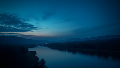 Fototapeta premium dark blue sky after sunset
