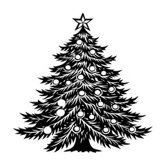 Obraz premium Christmas tree Vector silhouette Design